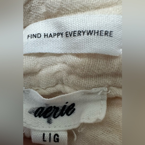 Aerie Cream Boxy Button Down Shirt - Picture 3 of 4